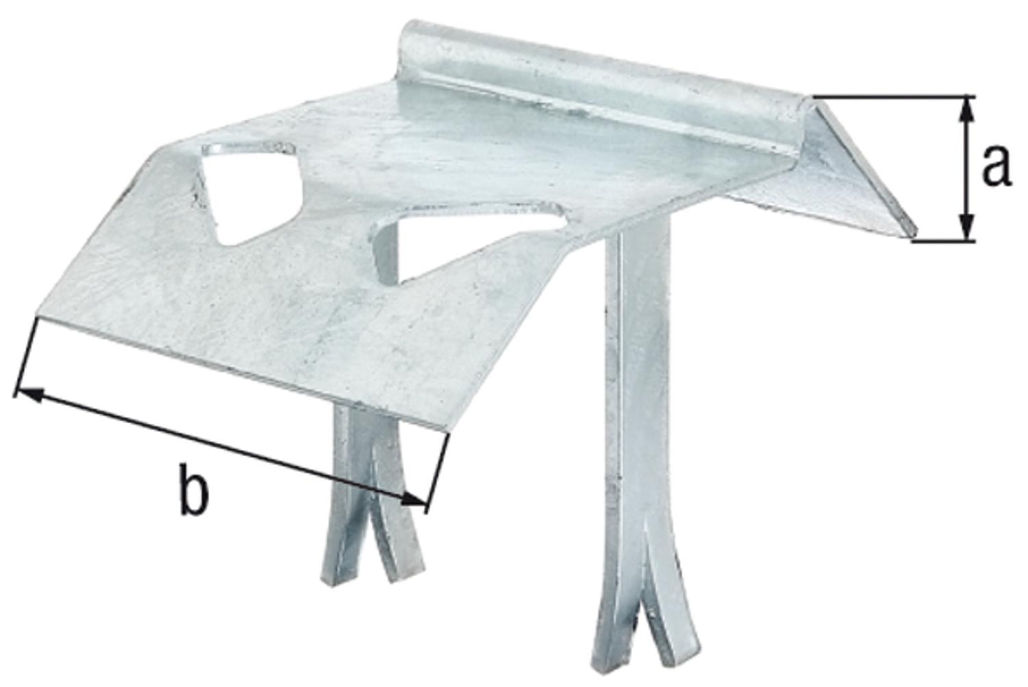 Run-up support, 125mm with welded-on wall clamp, hot-dip galvanized