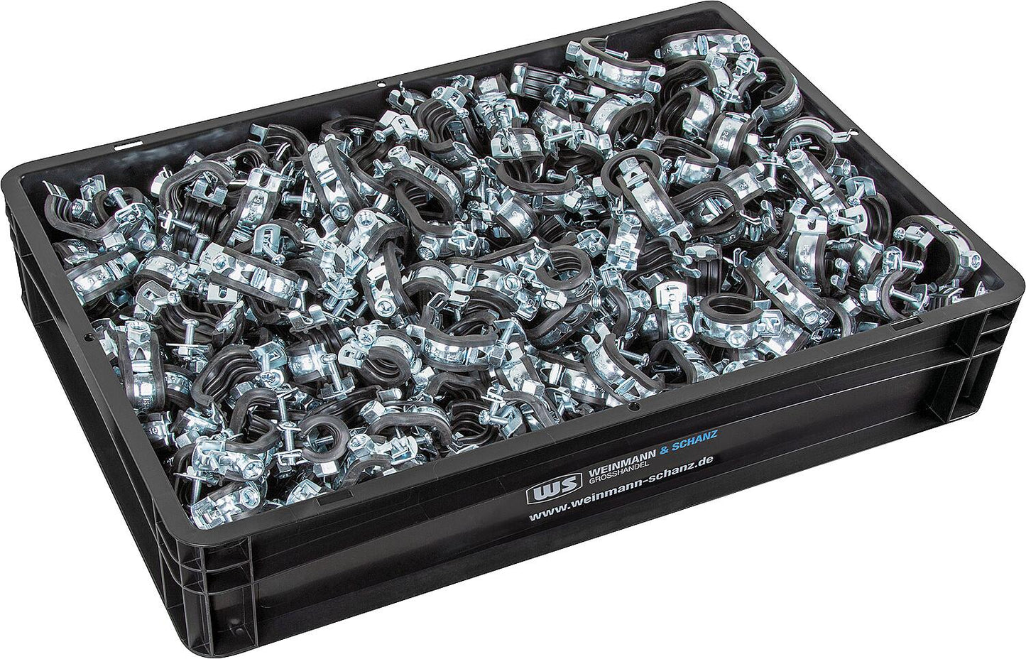 Lot de 350 colliers de serrage WS galvanisés M8 pour tubes DN10, DN15 et DN20 + boîte WS offerte