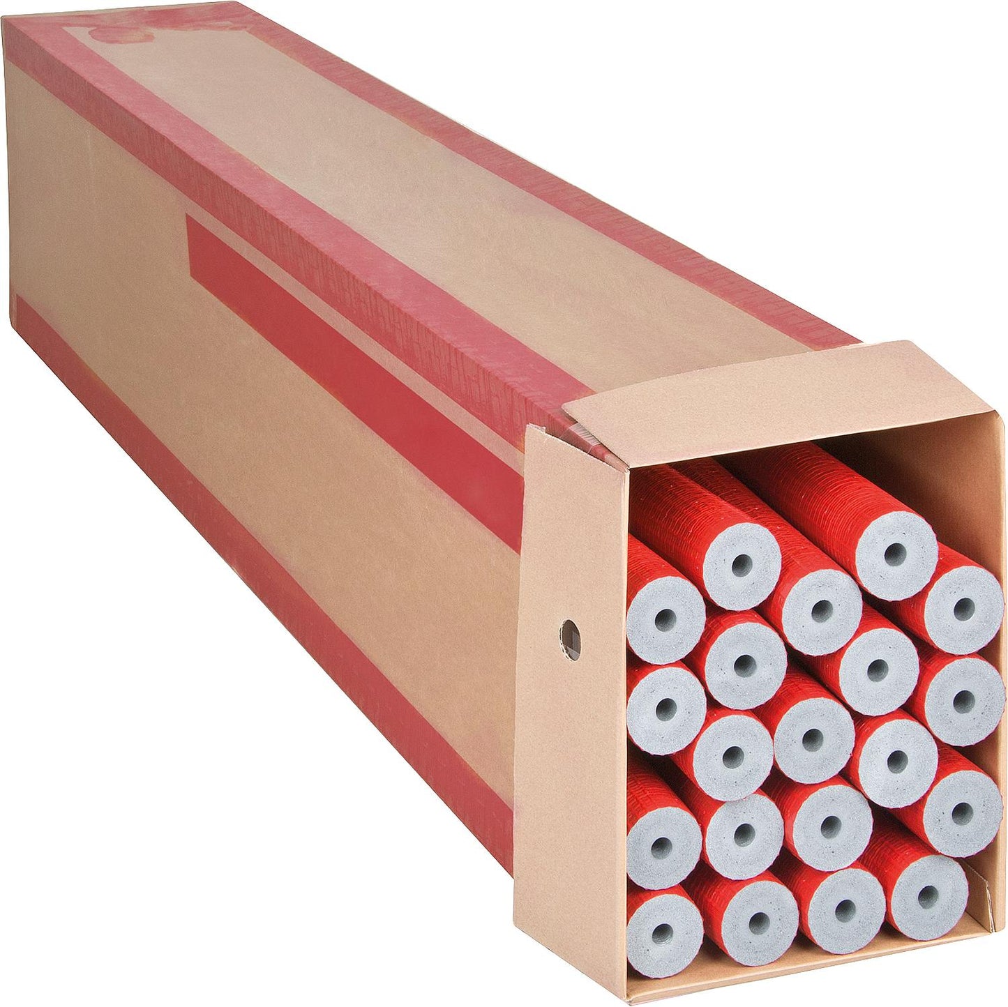 Robust insulating tubing 35 x 25 mm, length: 2 m, 26 meters PE-XT with protective skin, red
