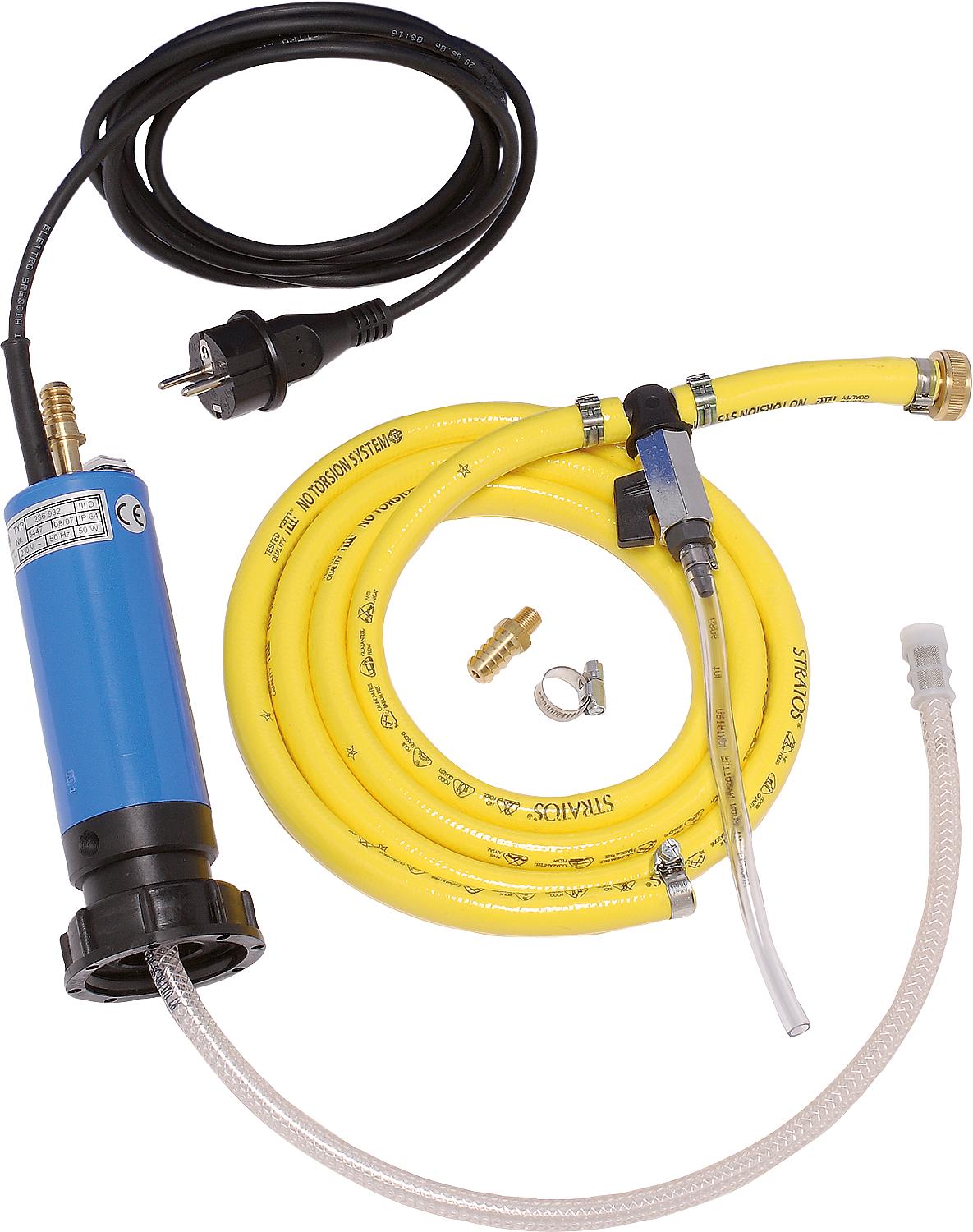 Solar-Wartungspumpe 230V, 2,1 ltr./min. 1/2"Schlauchanschluss