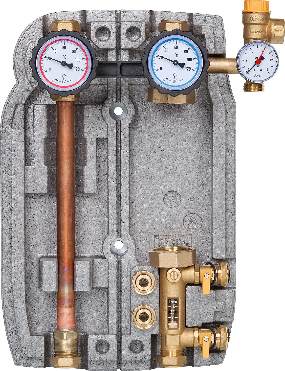 Solarstation Easyflow Typ 2 HE, Zweistrang ohne Luftabscheider, ohne Solar-Umwälzpumpe