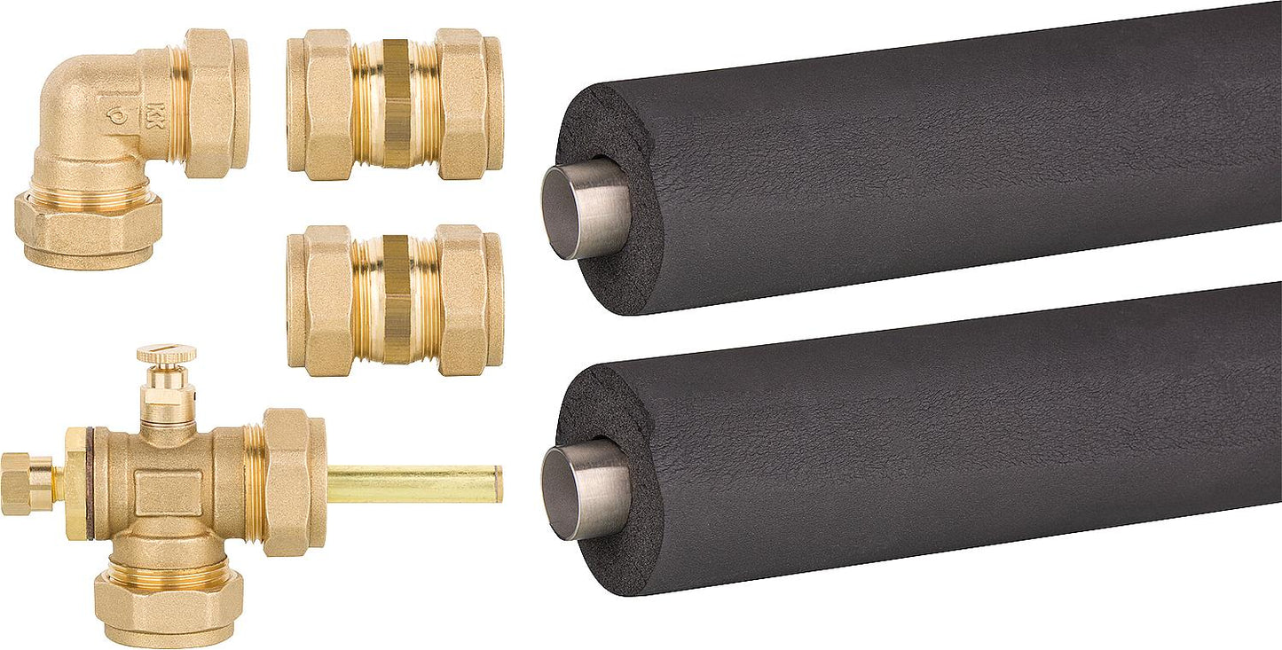 Connection set for 2 tube collectors / Basic set with insulated roof entry