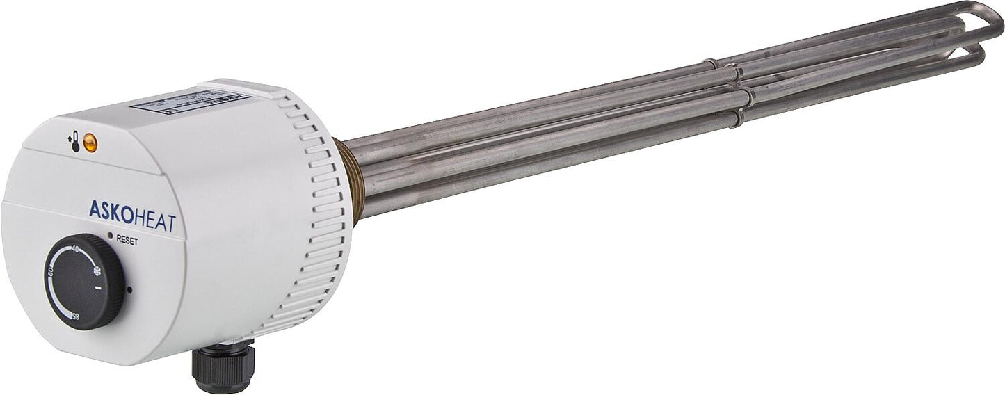 Screw-in heating element 6.0 KW 230V AC/3x400 V AC 1 1/2" Installation length: 600mm