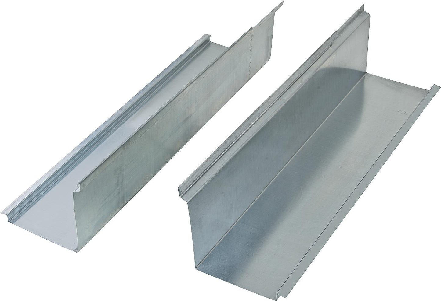 Side extension for chimney flashing, galvanized, 50cm total, pack of 2, usable area 40cm