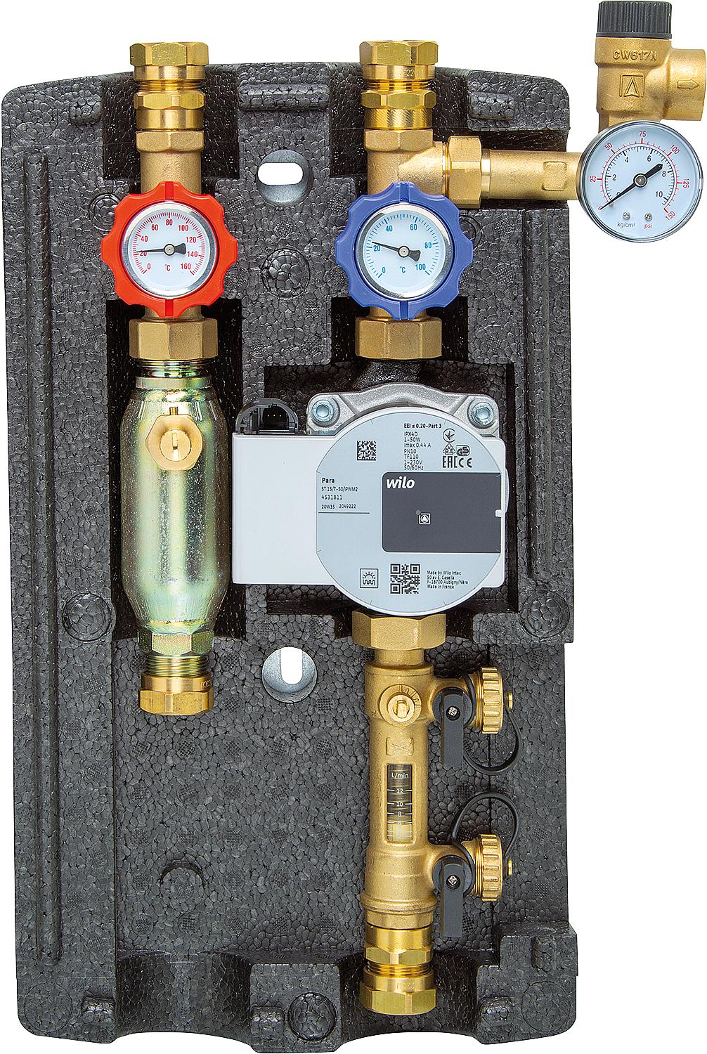 GPS 70 PWM solar station with Grundfos UPM3 Solar 15-75