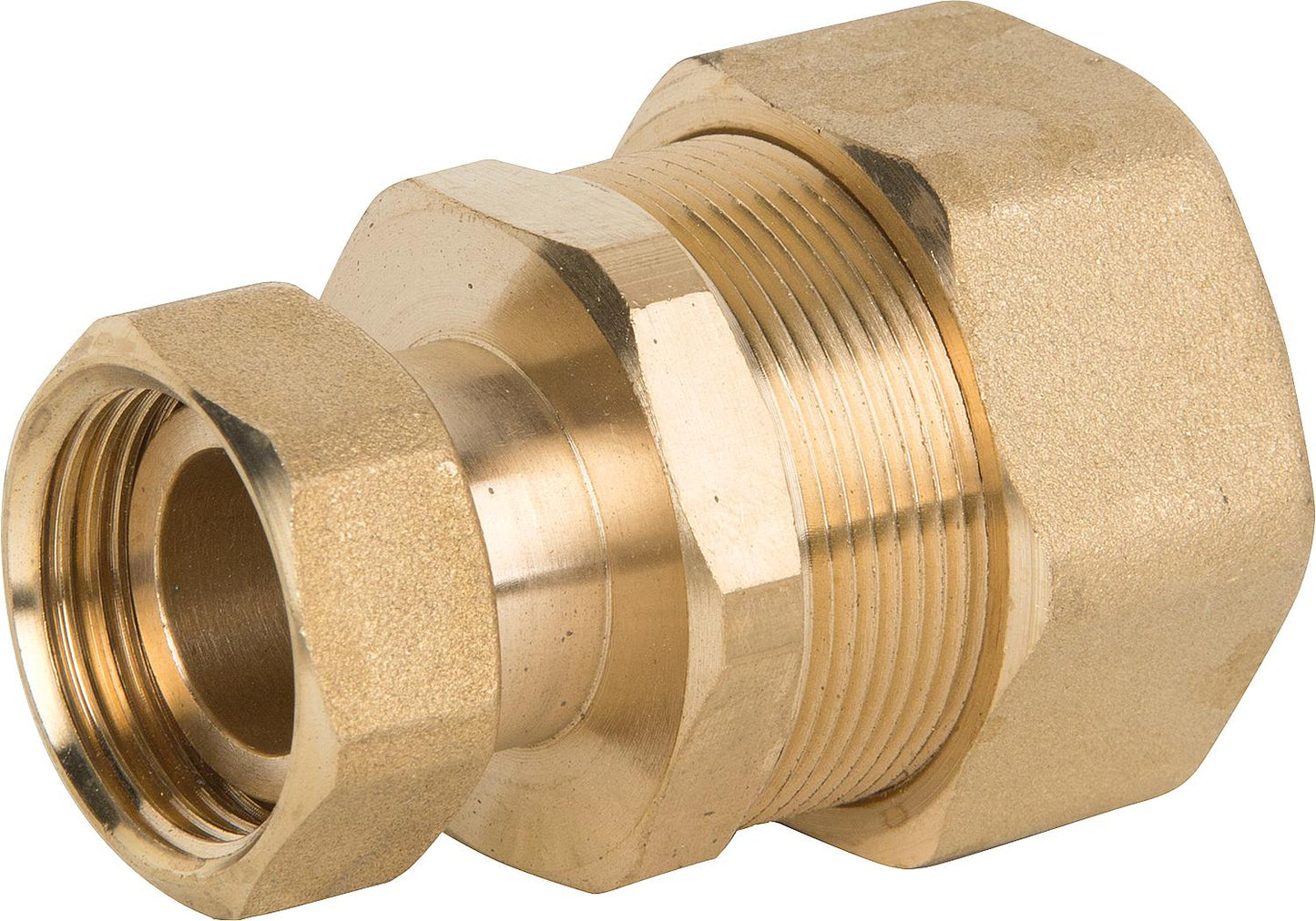Screw fitting for spiral pipe DN25x1" IG-ÜWM, brass, with graphite high-temperature seal