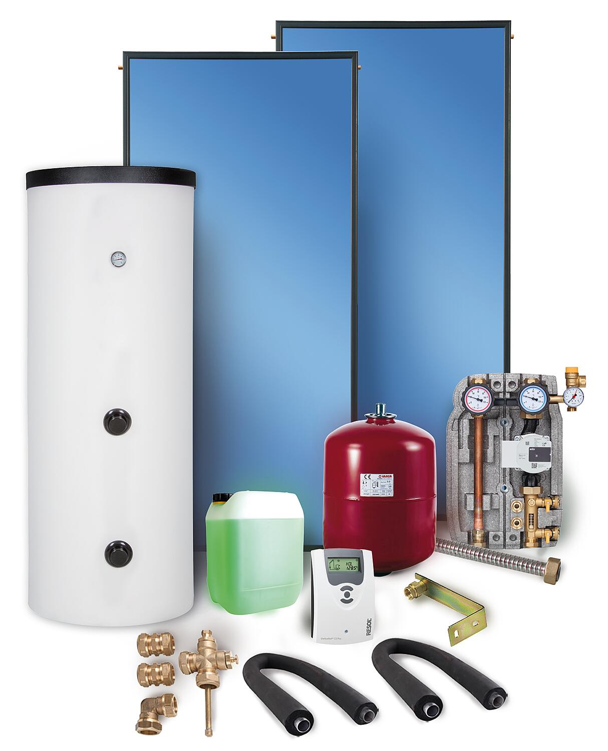 Kit solaire SX2.51, installation en toiture, surface brute des capteurs de 10,04 m²