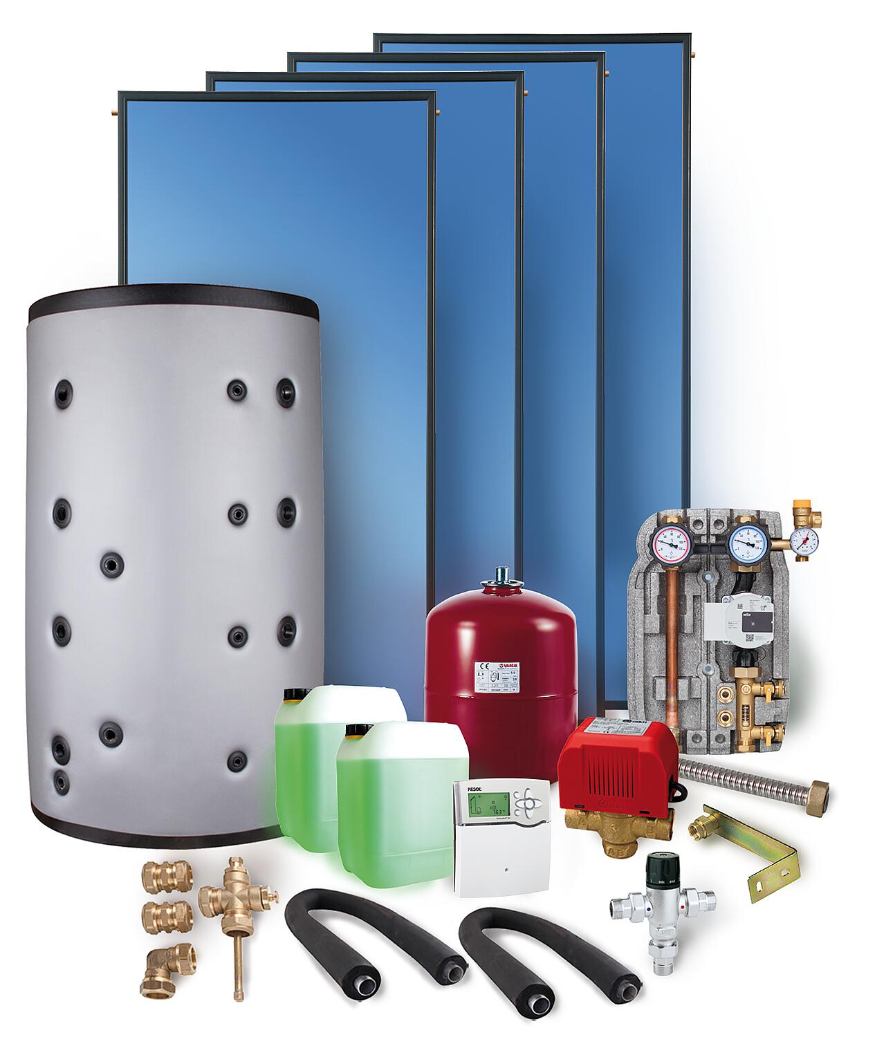 Solar package SX 2.51 roof mounting 10.04m² with hygienic storage tank 800L, 2WT