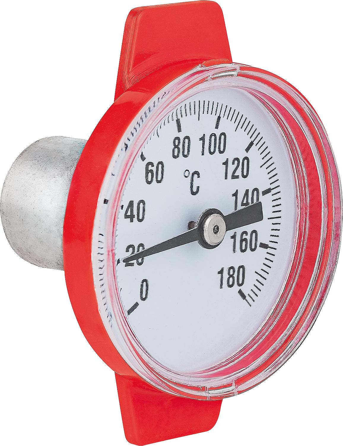 Thermomètre pour vanne à bille en T isolée solaire type G et F, 0-160 °C