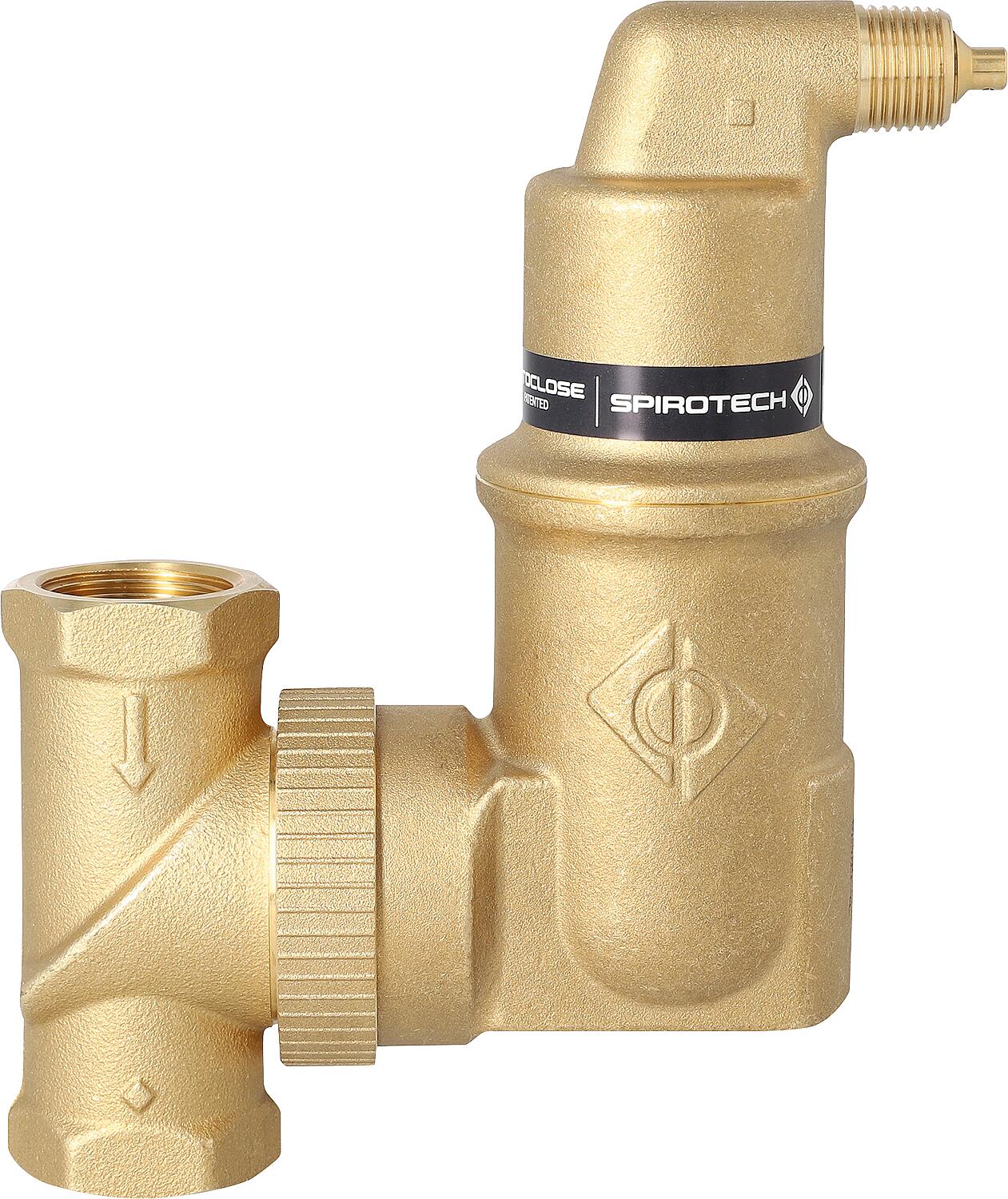 Séparateur d'air à microbulles Spirovent Solar AutoClose, filetage interne 1 1/2".