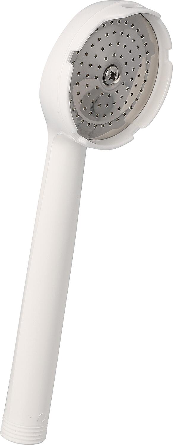 Hand shower, white plastic - single