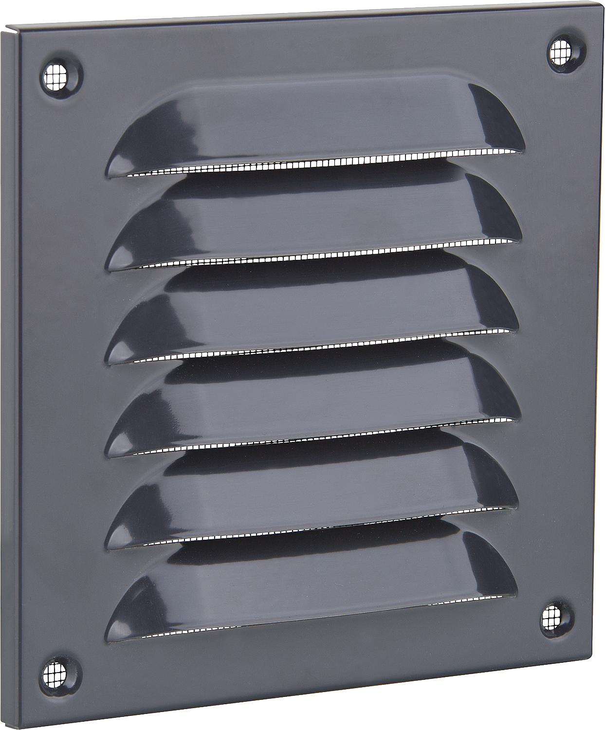 Grille résistante aux intempéries 440 x 440 mm en aluminium, RAL 7024, gris graphite