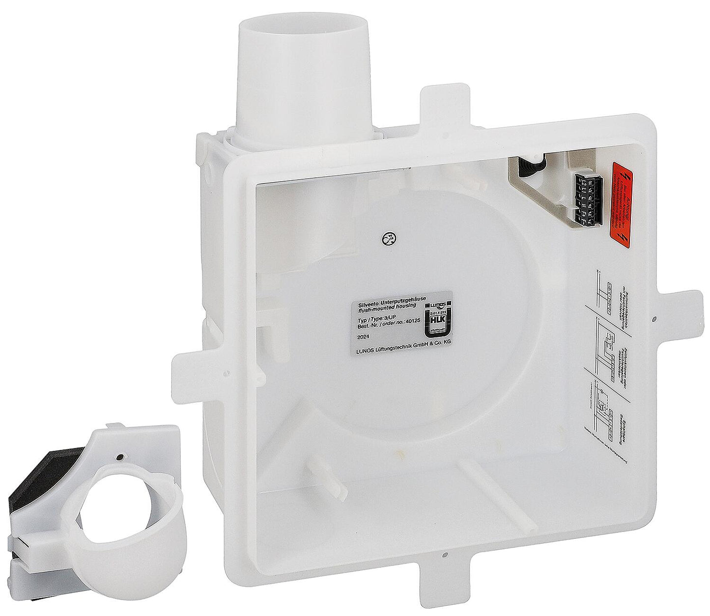 Lunos Silvento 3/UP flush-mounted housing, DN80 exhaust air connection