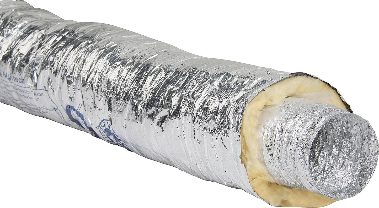 Insulated aluminum flexible pipe NW200, length 6m, 25mm insulation thickness