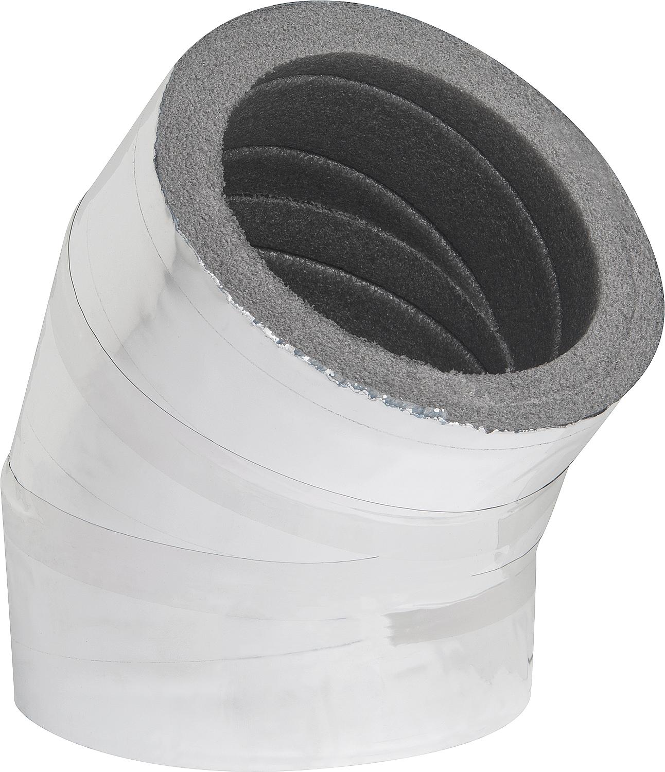 Insulation bend 45°, DN200 with aluminum coating, 20mm wall thickness.