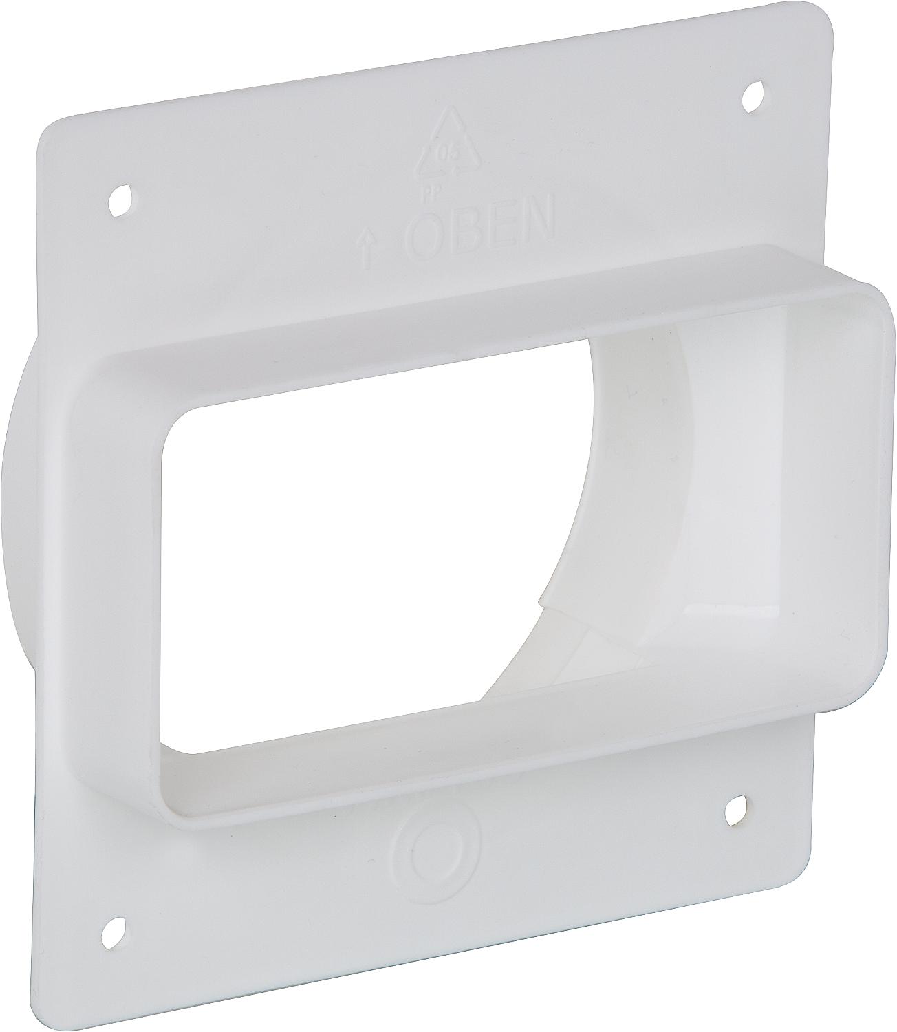 Flat transition fitting FLAS 100 / wall connection NW 100 to 110x55 mm, white plastic