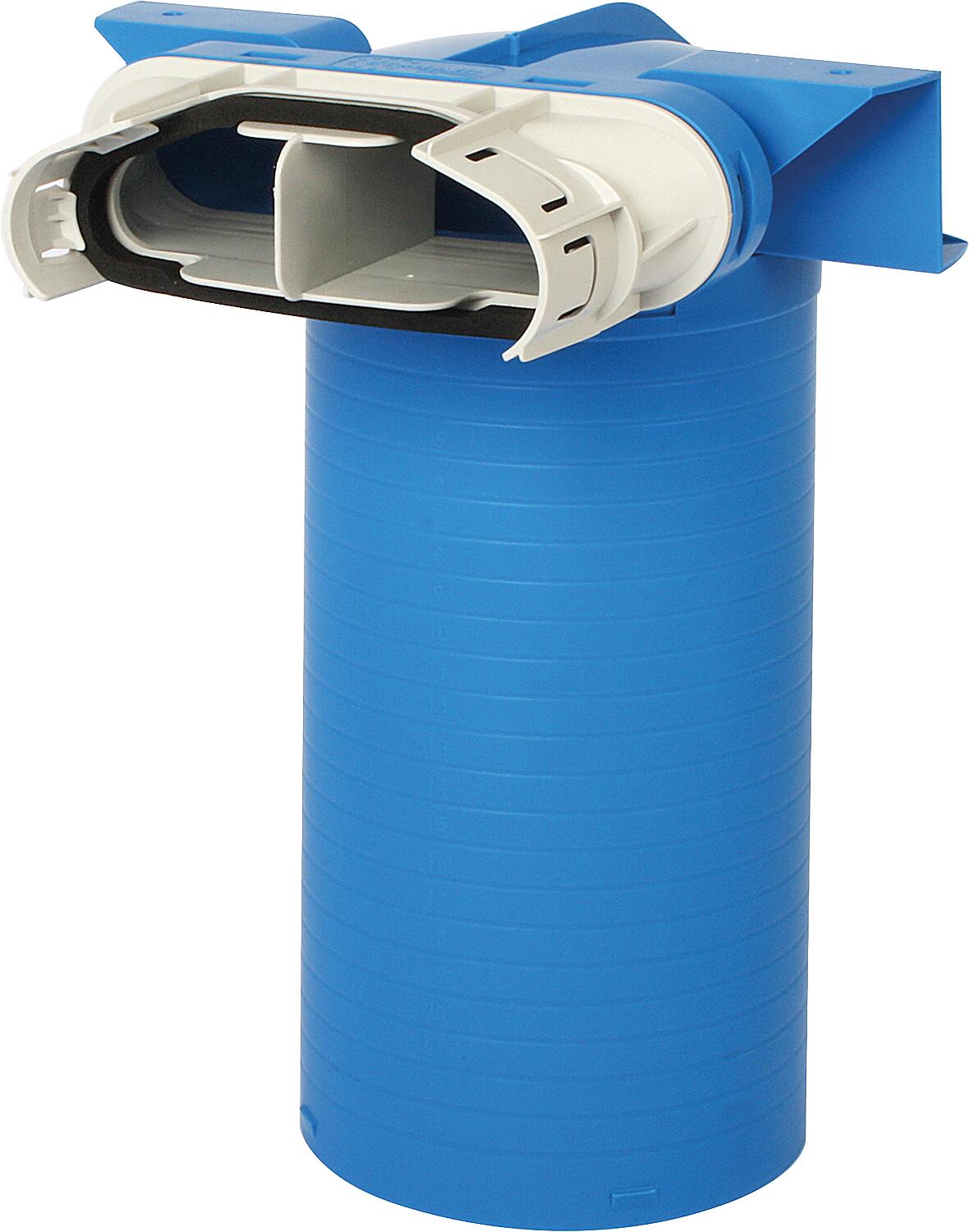 Supply and exhaust air element, flat tube 52x132 x 125 mm - 90°