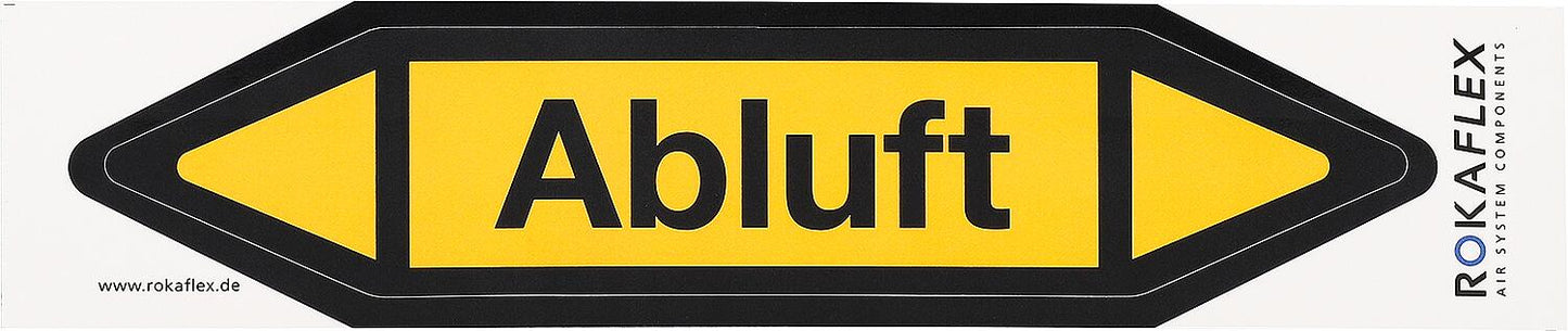 Universal flow direction arrow for supply air, blue, self-adhesive, pack of 25.
