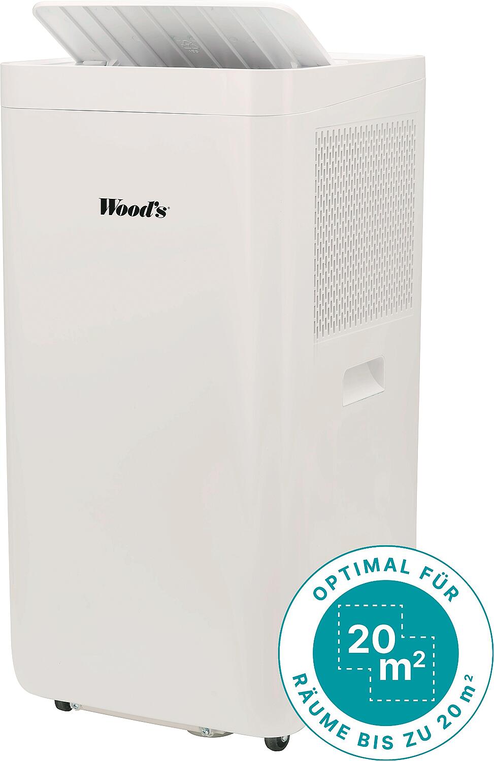 Klimagerät mobil (R 290) Wood's MILAN 7K Smart Home Duo, Wifi