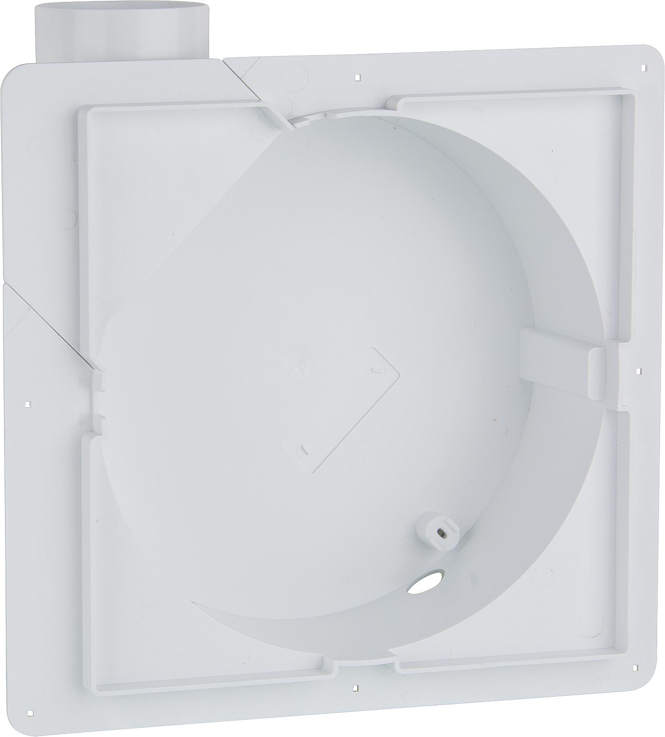 EVENES type UK flush-mounted housing, side-mounted exhaust port NW75, installation depth 83mm