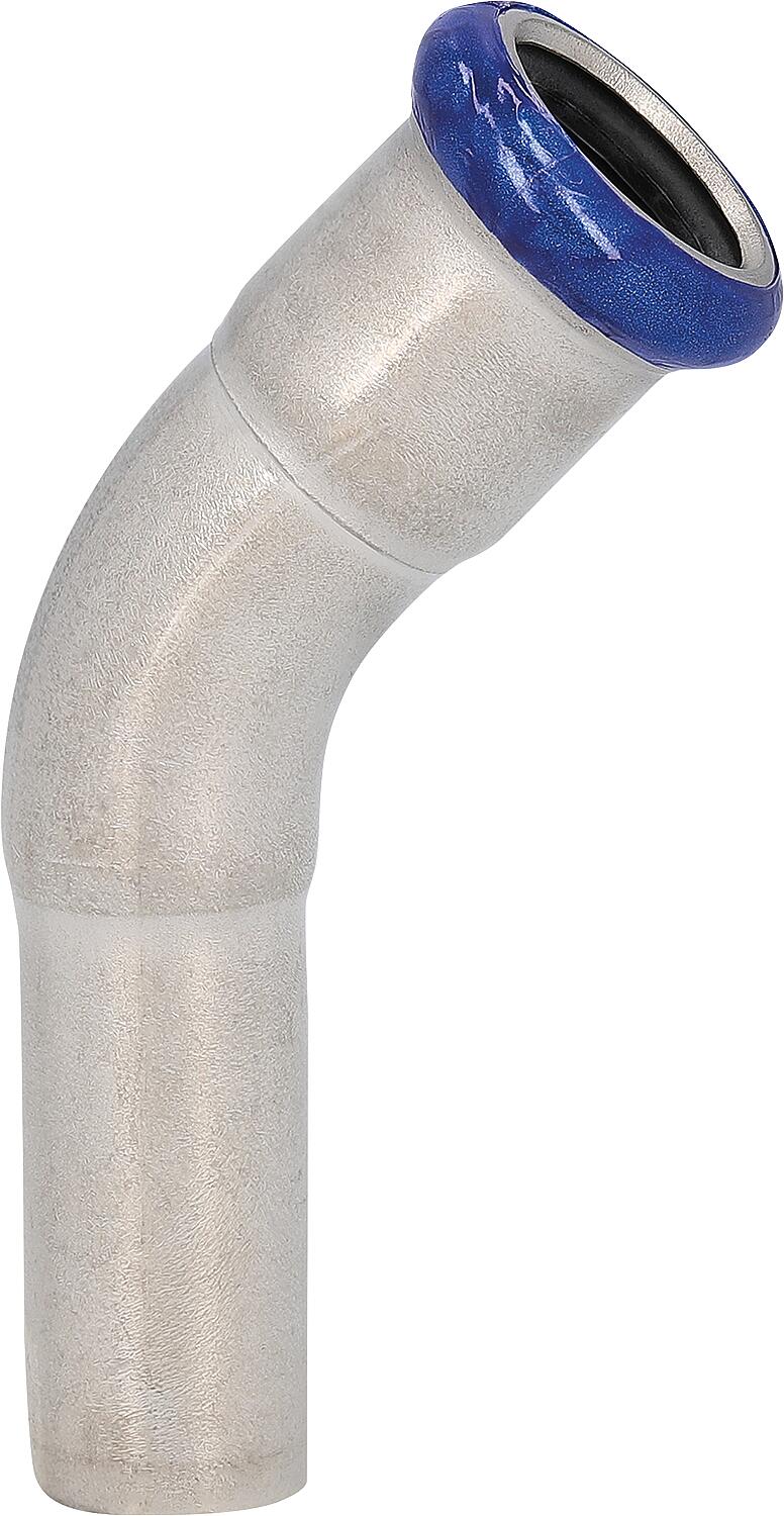 Stainless steel press fitting M-contour insertion elbow 45°, i/a, DN 108