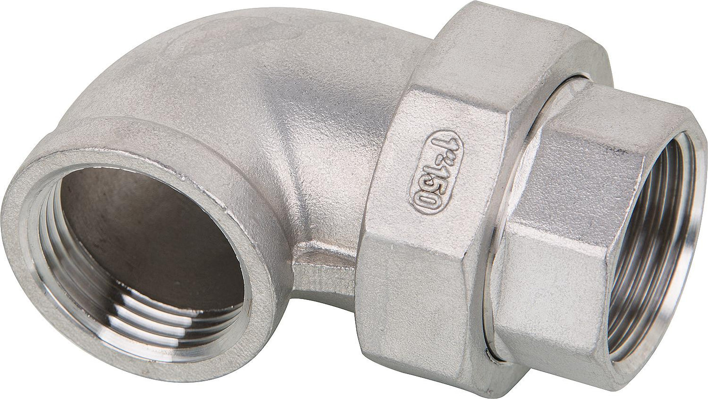 Angle fitting IG/IG 3/8", V4A, conical sealing