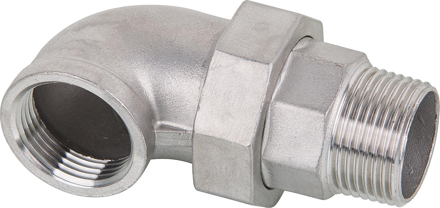 Angle fitting IG/AG 3/8", V4A, flat sealing
