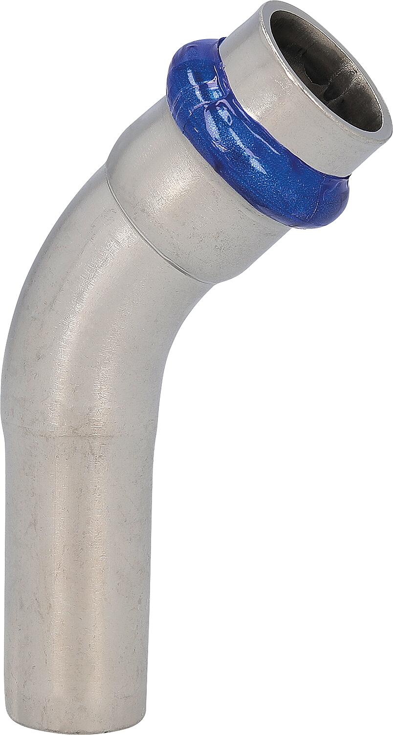Raccords à sertir en acier inoxydable, profil en V, coude à 45° (ixa)