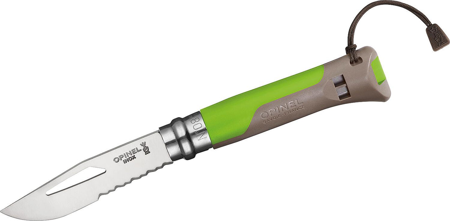 OPINEL 254268 n° 08 Couteau de poche d'extérieur, acier inoxydable, manche bleu