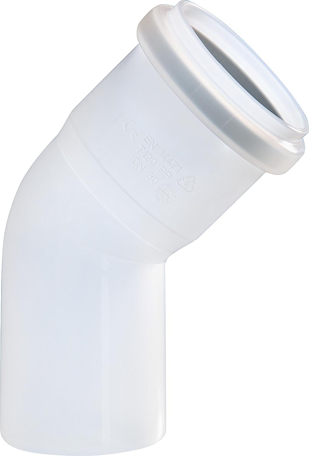 Wolf plastic exhaust bend, DN60 single-walled 45 degrees 2651904