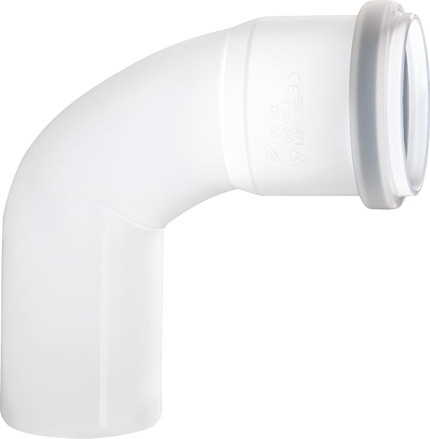 Wolf plastic exhaust bend, DN60 single-walled 87 degrees 2651905