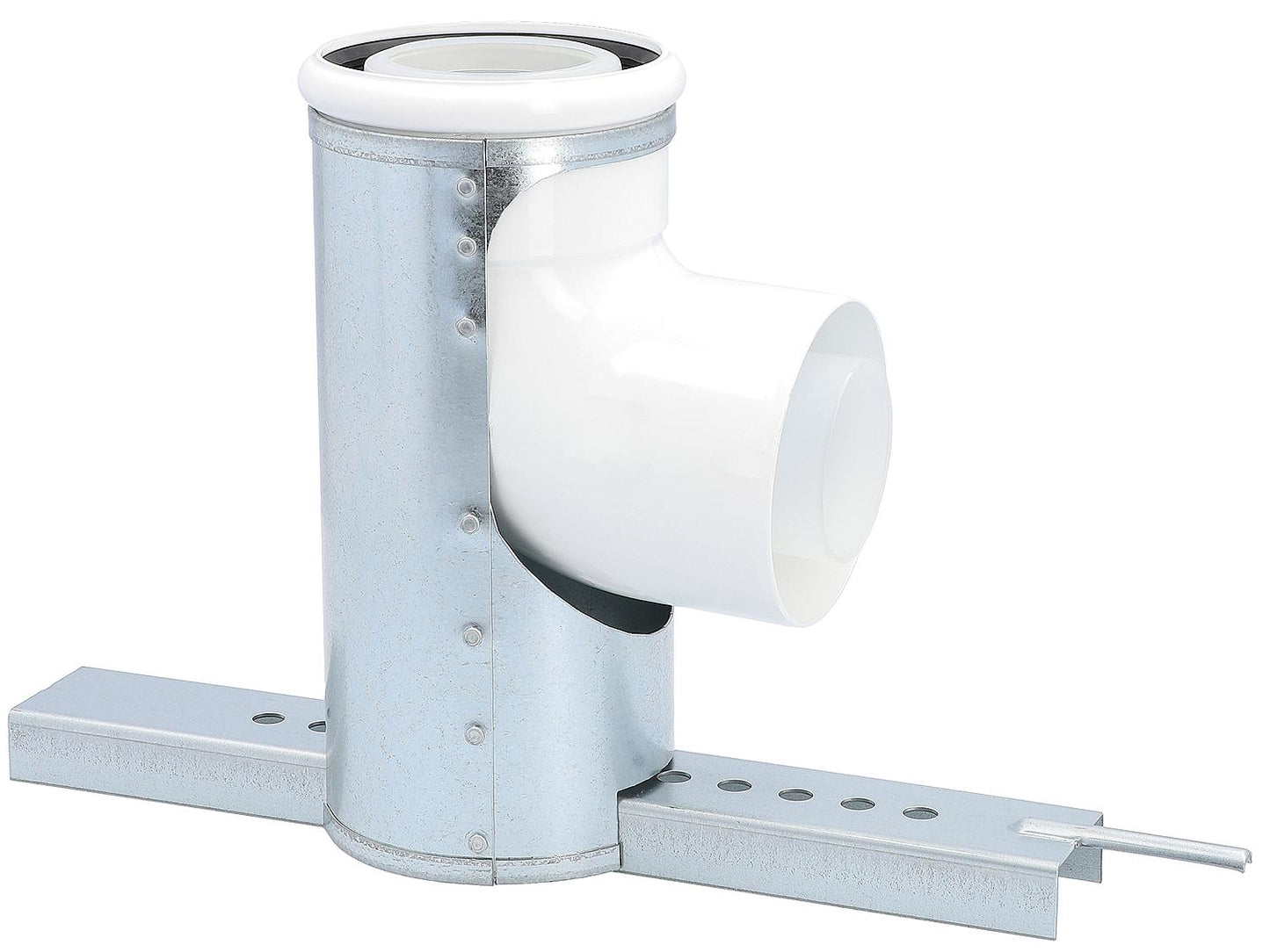 Wolf support bend with support rail, DN60/100 double-walled 87 degrees 2651740