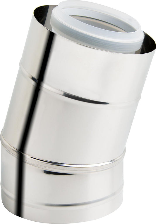 Wolf exhaust bend, DN80/125, 15 degrees, stainless steel 2651761