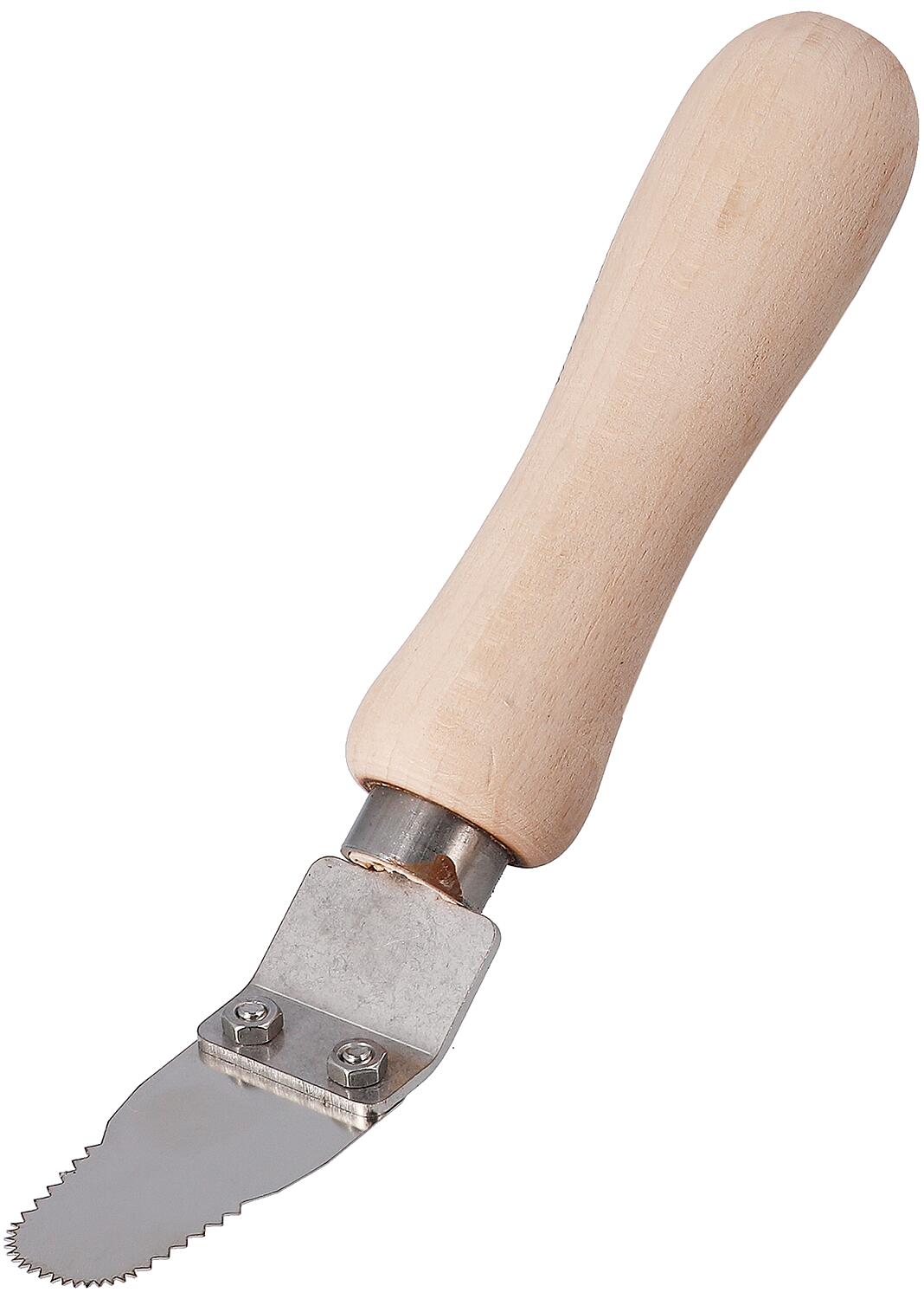 Heat exchanger cleaning spatula, serrated blade 0.4 mm