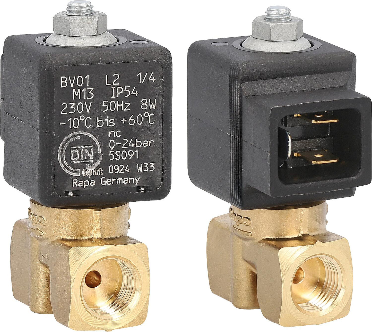 Rapa Oil Solenoid Valve BV 0.1 L 2 1/4"M13 230 V 50HZ 8W AC