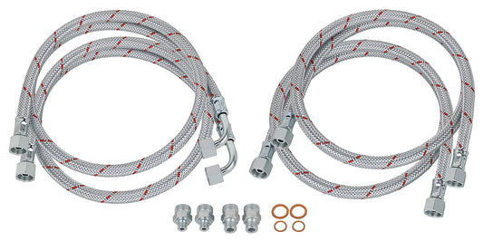 Oil burner hose set including connection nipples/sealing rings