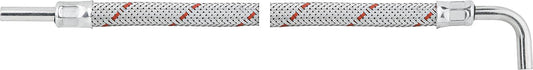 Oil hose with 8 mm straight pipe fitting on one side and 8 mm long pipe bend on the other.