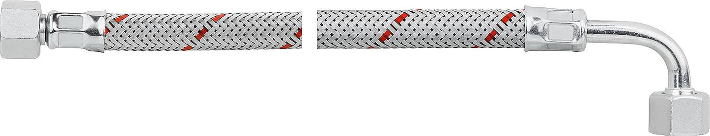 Odor-proof oil burner hose 3/8" union nut, 90° pipe bend 1000 mm