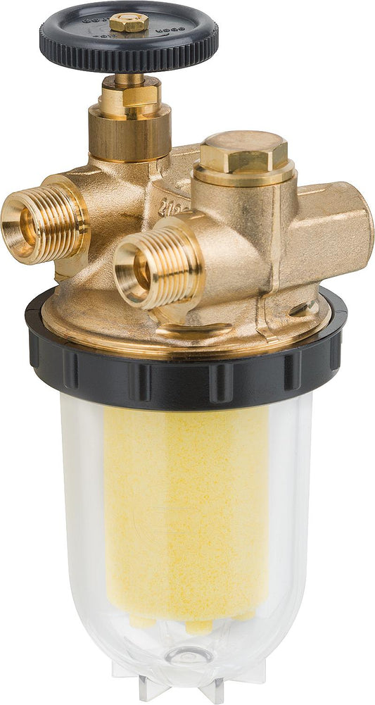 Heizölfilter f. Zweistrangsystem brennerseitig Aussengewinde3/8" tankseitig Innengewinde3/8"