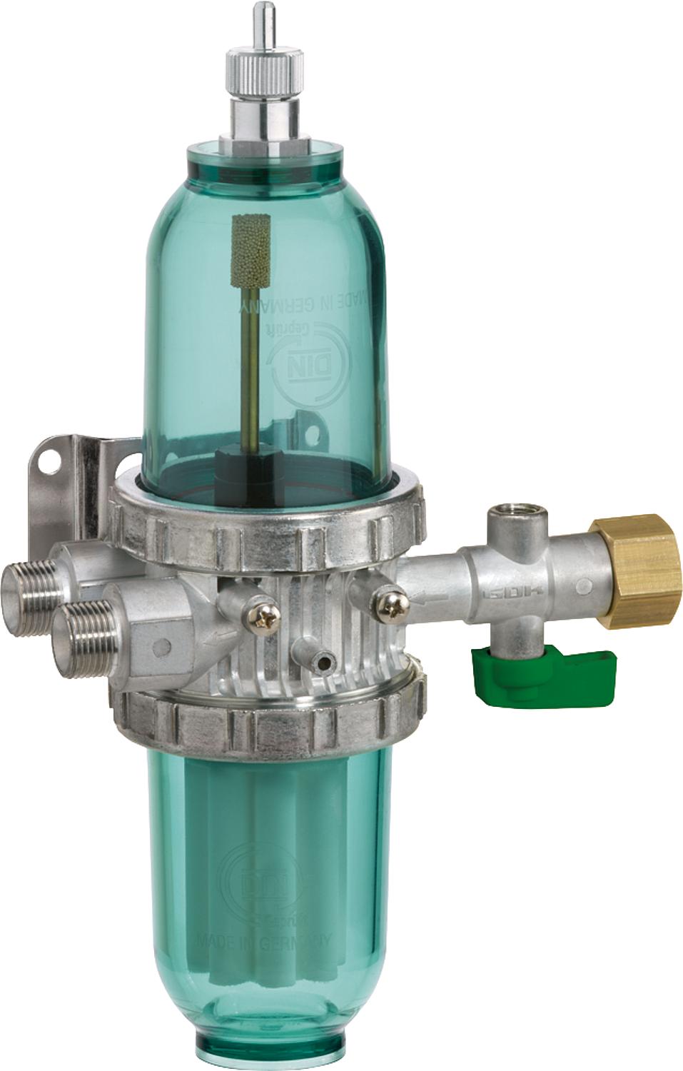 Heating oil filter and deaerator combination GS Pro-Fi 3 IG G3/8xAG G3/5 KN sintered plastic 35µm