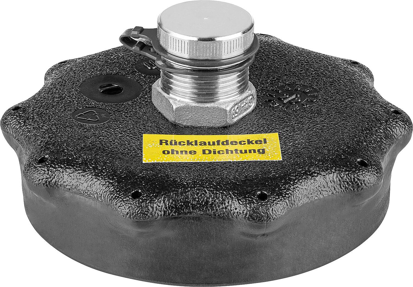 Complete lid for filter bag, wide-mouth canister 30 liters, RLV MS 3/4" male thread with pressure equalization screw 1/2"