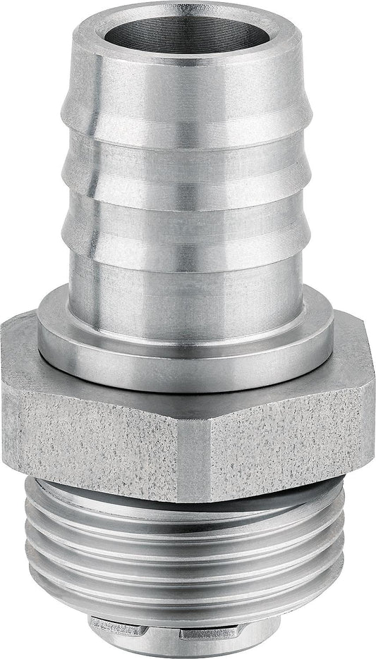 Hose connector straight male thread, 3/4" stainless steel