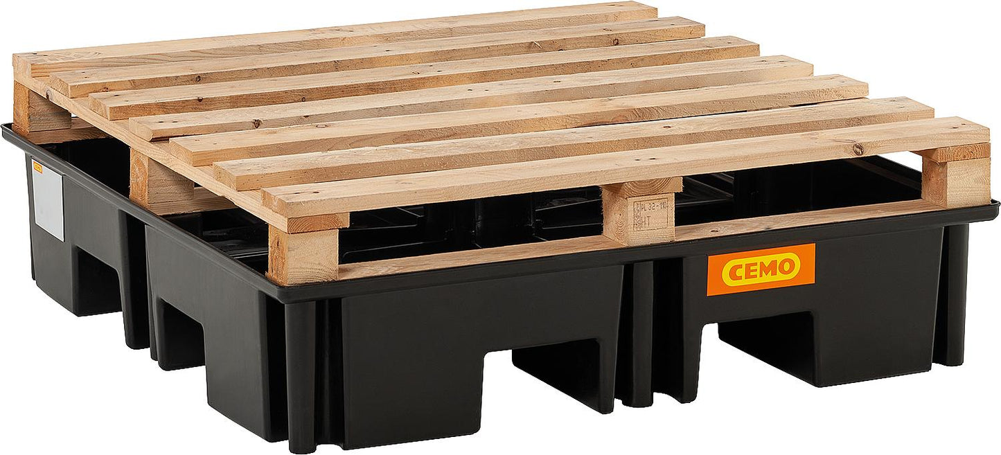 Cemo PE 220/4 pallet spill containment tray without grate 11260
