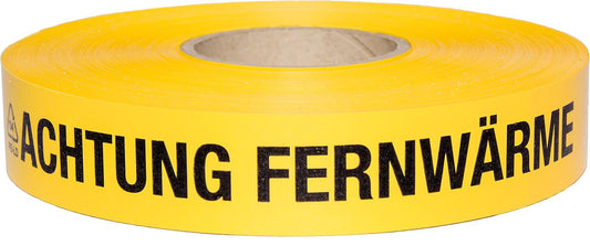 Trassenwarnband "Achtung Fernwärme" gelb,  L=250m