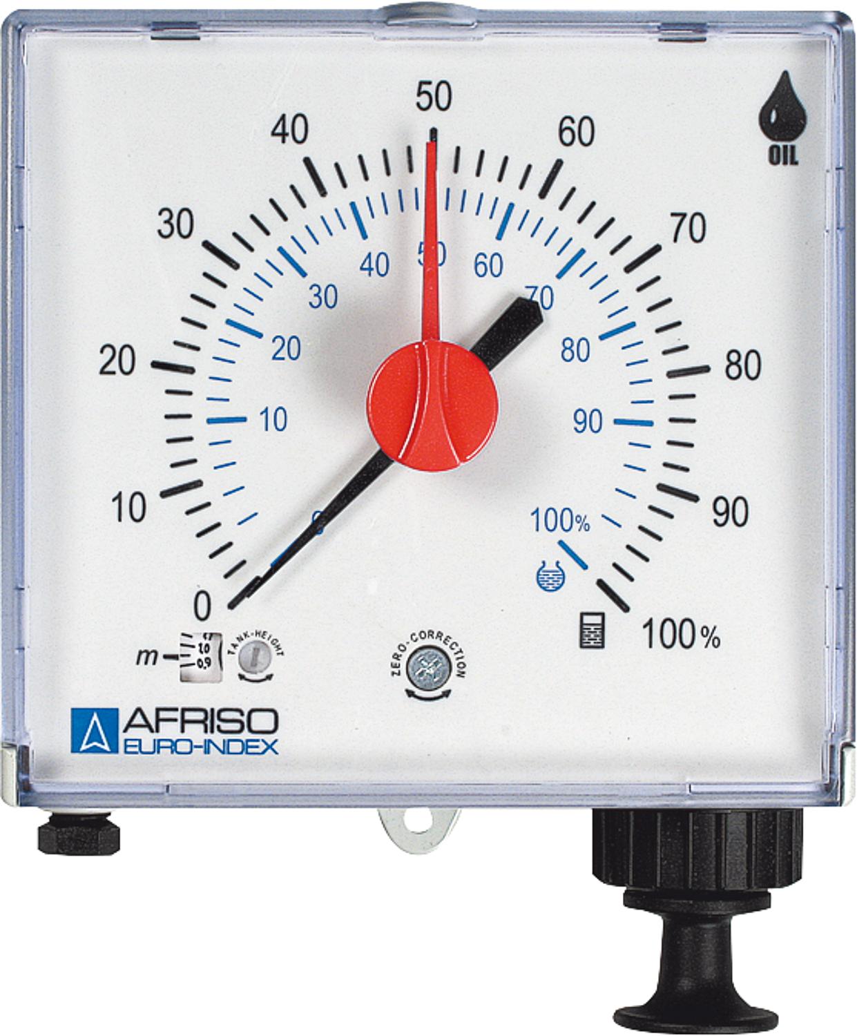Unitel pneumatic level gauge for remote measurement up to 50 m with capsule spring measuring mechanism