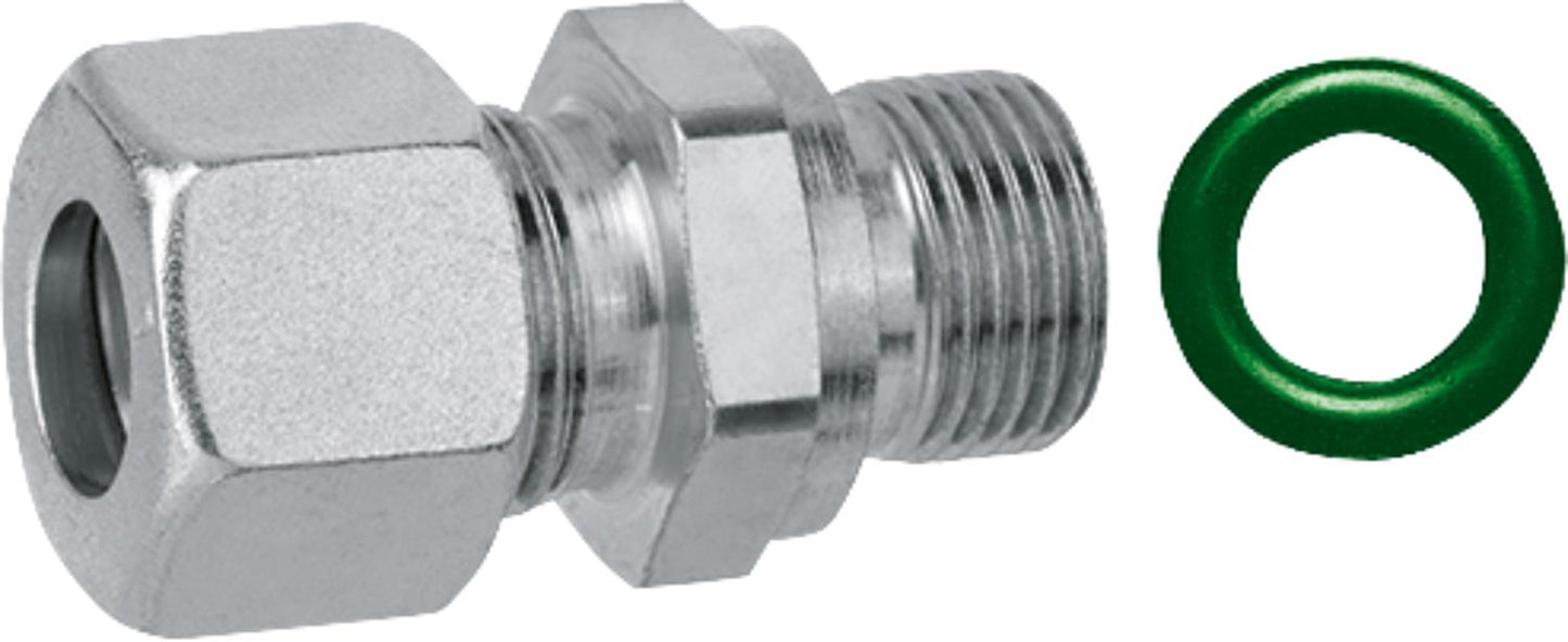 Stainless steel screw-in fitting G 3/8 cyl. x 8 mm incl. special seal