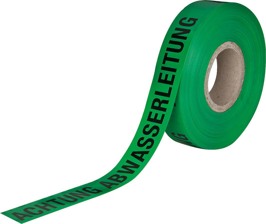 Trassenwarnband "Achtung Abwasserleitung" grün