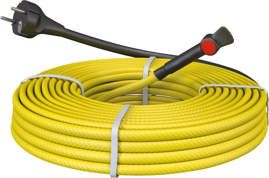 Frost protection cable for metal pipes, ready to plug in with thermostat, 18m, 180W