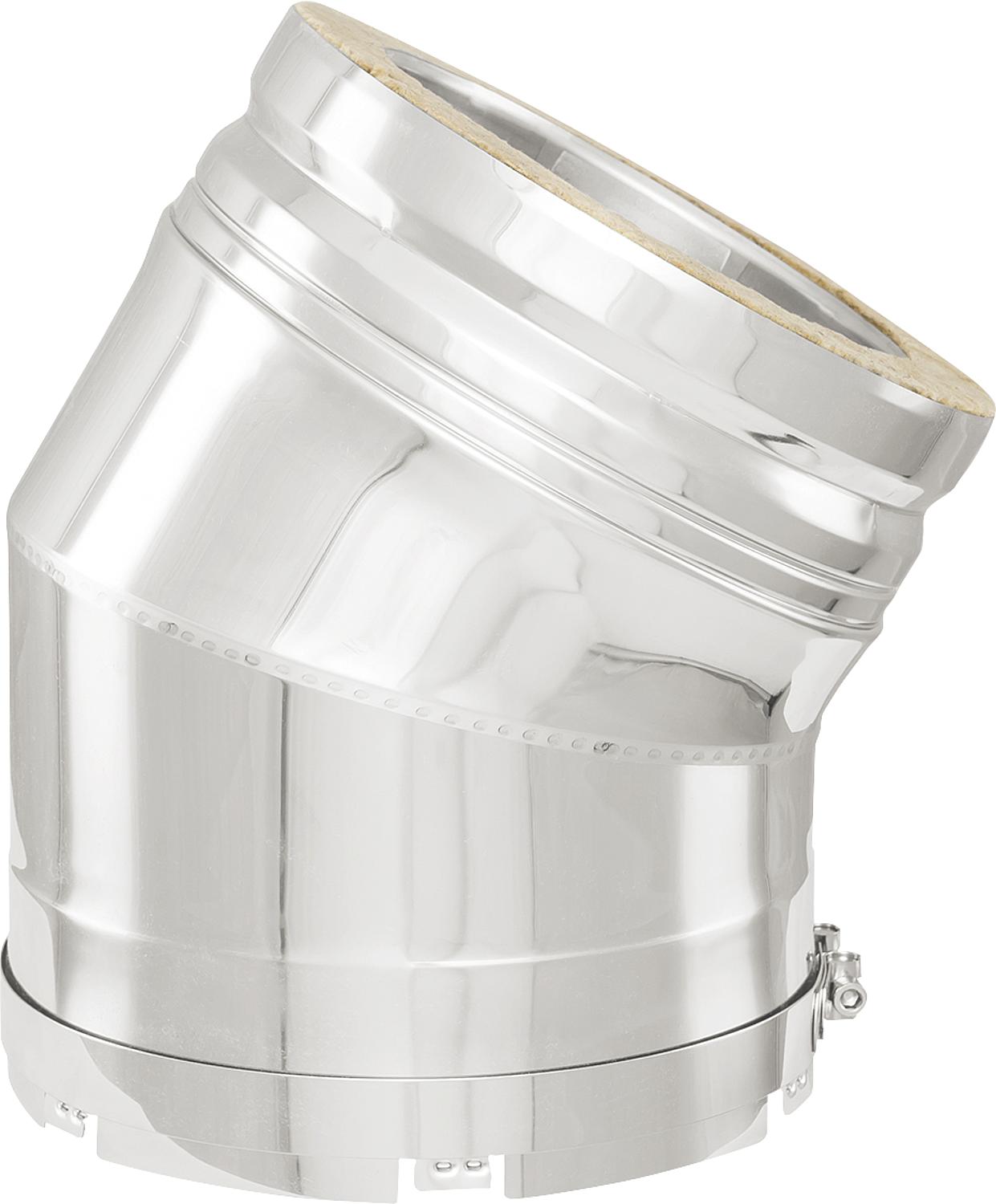 Double-walled exhaust system, 30° bend - DN 113 for negative pressure operation (incl. clamp band)