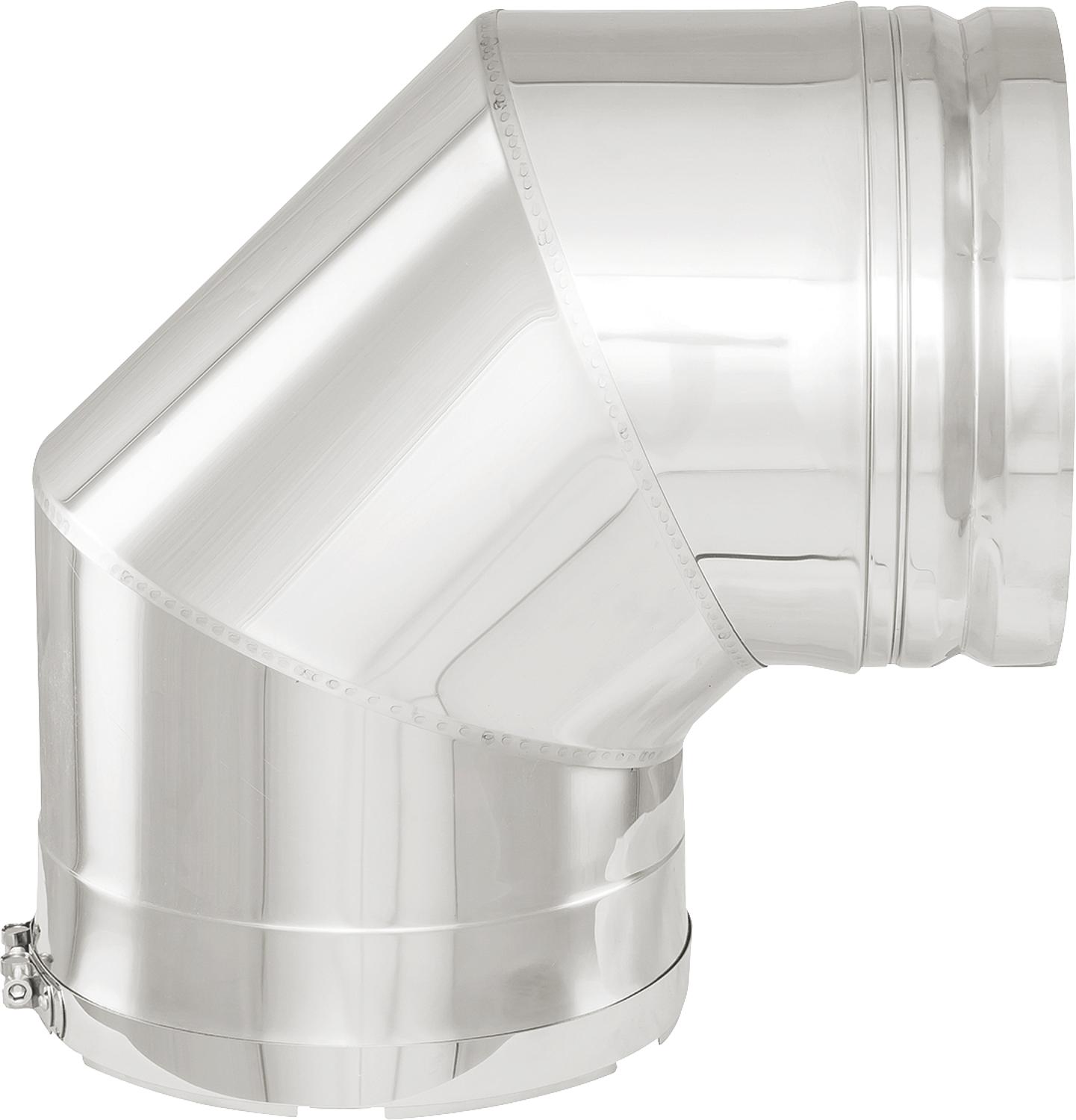 Double-walled exhaust system, 90° bend - DN 113 incl. clamp for negative pressure operation